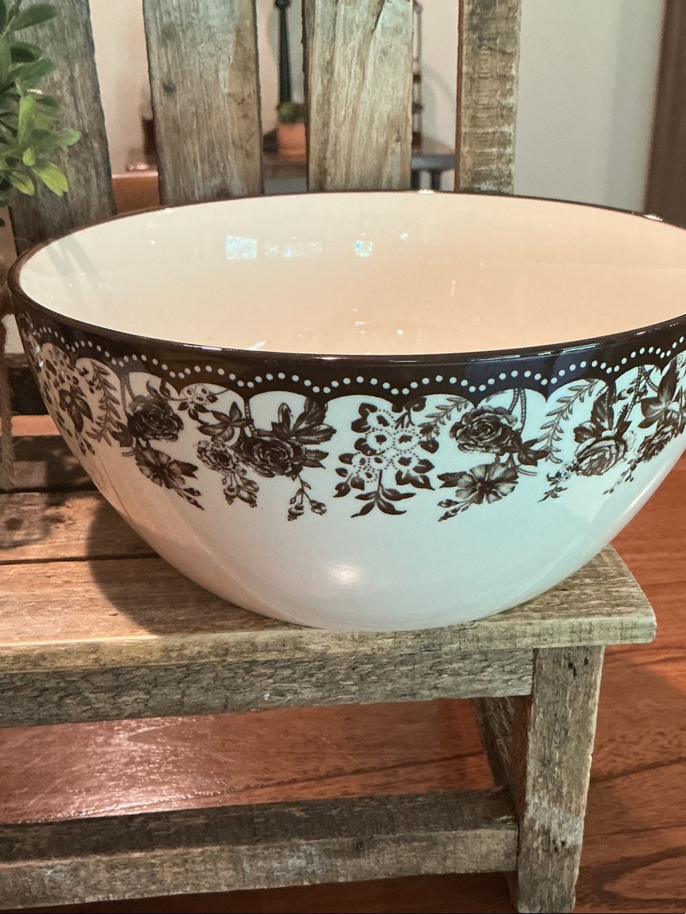 *Out of Stock Online* Hobby Lobby Brown Toile Serving Bowl